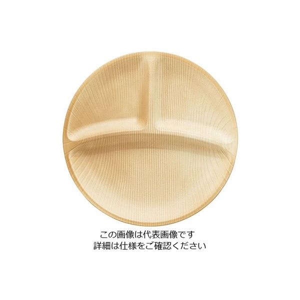 台和 ウォールナ 25cm3ツ切プレート ナチュラル WDー15ーNA 319390 1個 63-1723-94（直送品）
