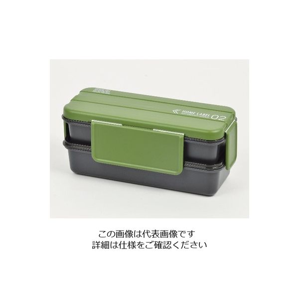 パール金属 ホームレーベル メンズランチボックス2段 カーキグリーン D-438 1個 63-2749-97（直送品）