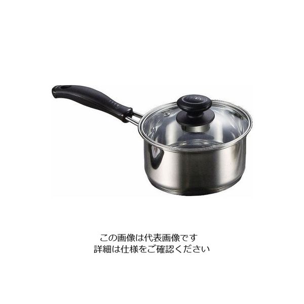 ワコートレーディング レシェンテ 3層底ガラス蓋付片手鍋 14cm H-1048 1個 63-2750-74（直送品）