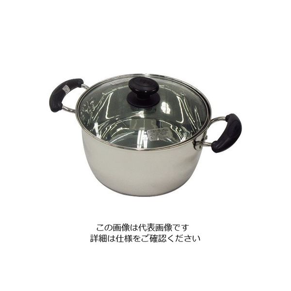 ワコートレーディング レシェンテ 3層底ガラス蓋付両手鍋 20cm H-924 1個 63-2755-70（直送品）