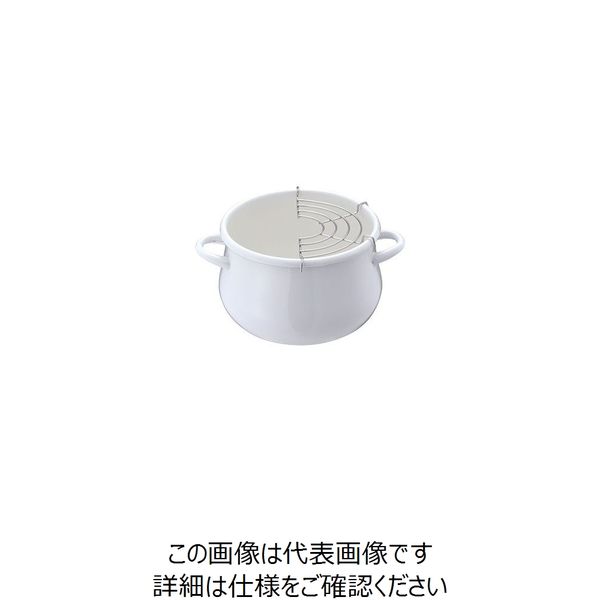パール金属 プチクック ホーロー天ぷら鍋 16cm ホワイト HB-1679 1個 63-2758-42（直送品） - アスクル