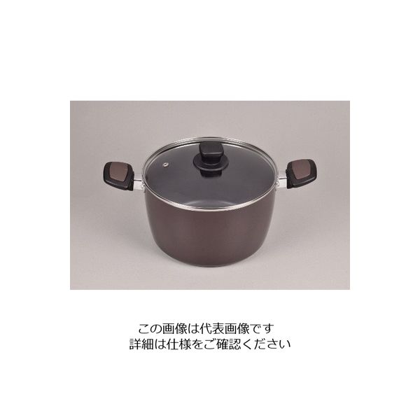 パール金属 ニューチャコ ふっ素加工IH対応ガラス蓋付両手鍋 22cm HB-1670 1個 63-2758-40（直送品）