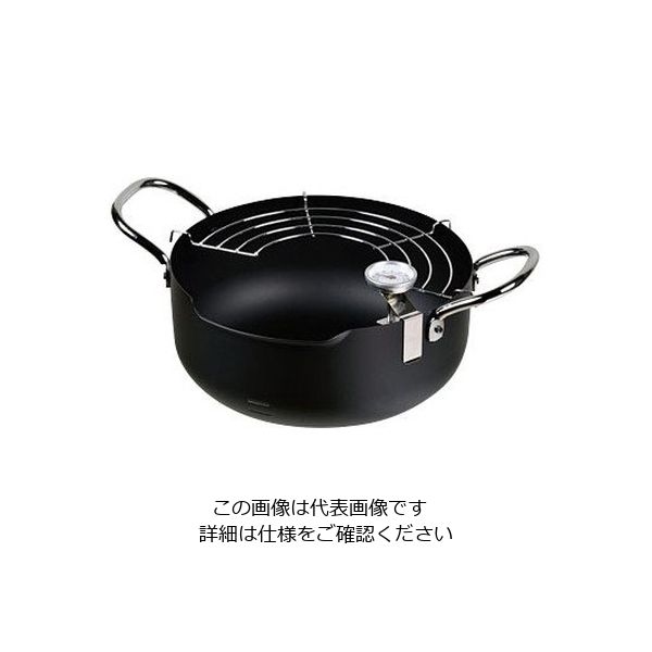 パール金属 メイドインジャパン 鉄製注ぎやすい温度計付天ぷら鍋 22cm HB-1893 1個 63-2759-14（直送品）