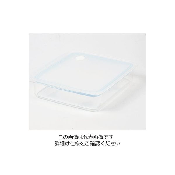 パール金属 Easy Clean 浅型密閉保存容器 L ブルー HB-2629 1個 63-2762-10（直送品）