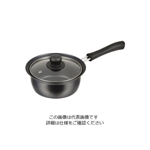 パール金属 バブシャッター ふっ素加工IH対応ガラス蓋付片手鍋 16cm HB-2871 1個 63-2762-93（直送品）