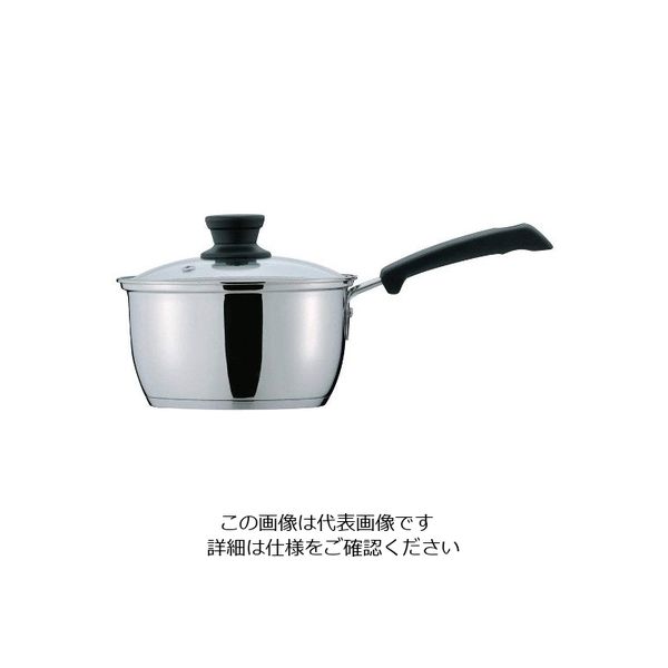 パール金属 クラッセ 3層底ガラス蓋付片手鍋 18cm(内面ふっ素加工) HB-3415 1個 63-2765-54（直送品）