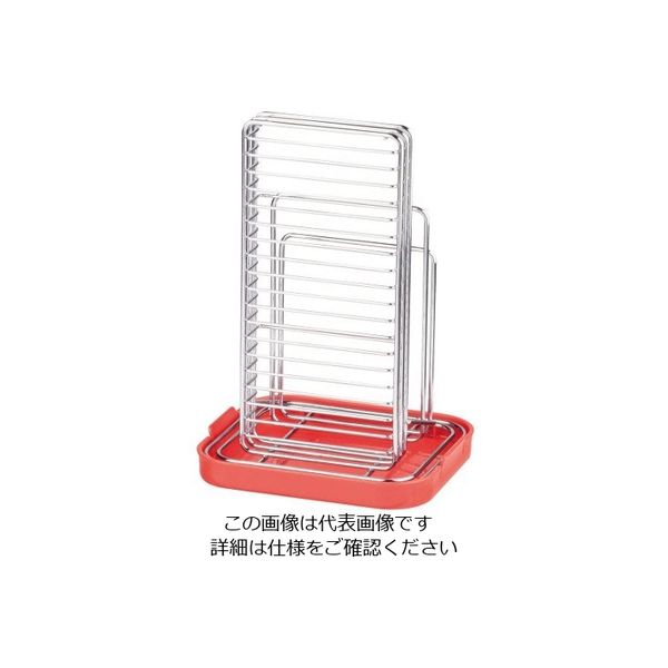 パール金属 シンプルストレージ 包丁・まな板スタンド レッド HB-311 1個 63-2764-42（直送品）