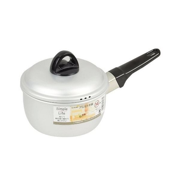 パール金属 シンプルライフ アルミ片手鍋 14cm HB-3438 1個 63-2765-73（直送品）