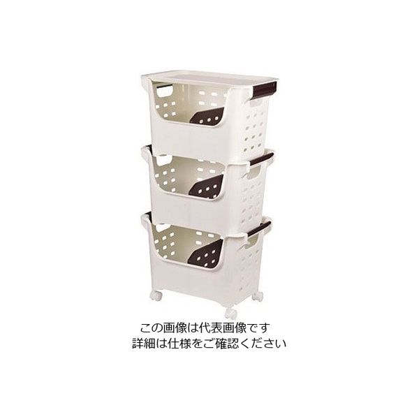 パール金属 やさいストッカー3個組キャスター・フタ付 HB-636 1箱(3個) 63-2766-50（直送品）