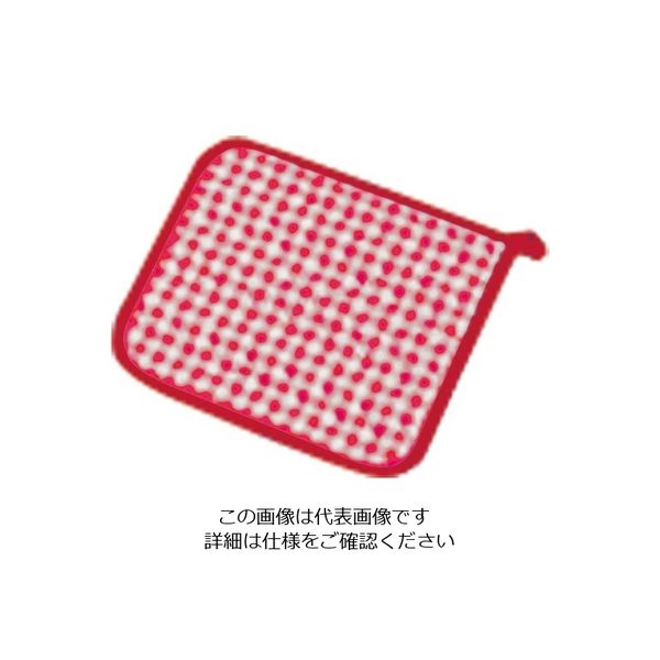 遠藤商事 チェック布製ポットホルダー レッド 63-5693-76 1個（直送品）