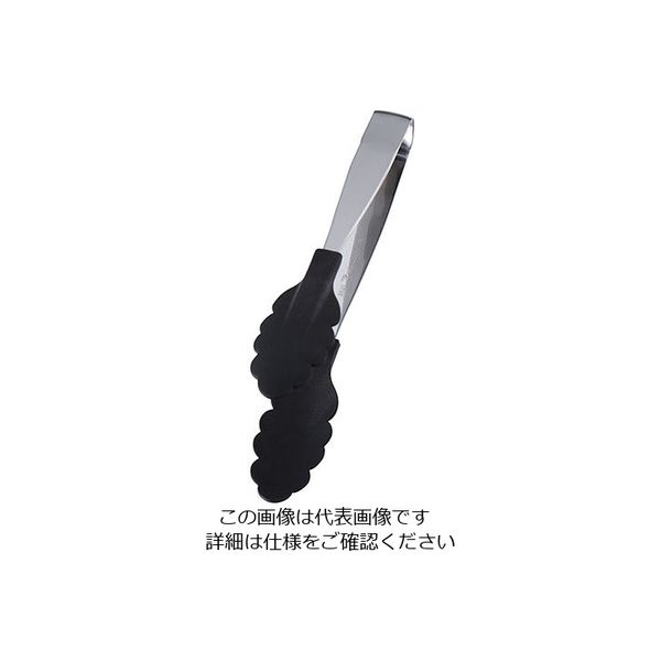 田辺金具 18ー0 抗菌 耐熱カラートング ミニ ブラック 63-5696-45 1個（直送品）