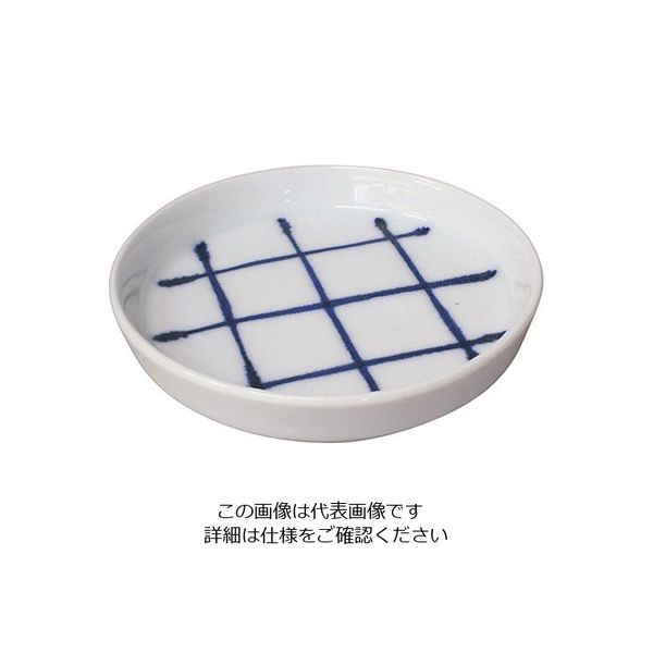 遠藤商事 そば薬味皿 ルリ格子 2606-686 1個 63-5713-96（直送品）