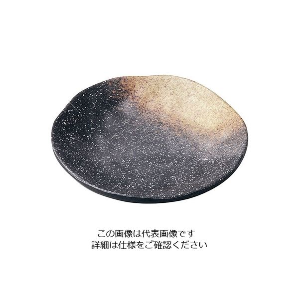 遠藤商事 メラミン 耐熱焼物丸皿 黒備前 63-5716-25 1個（直送品）