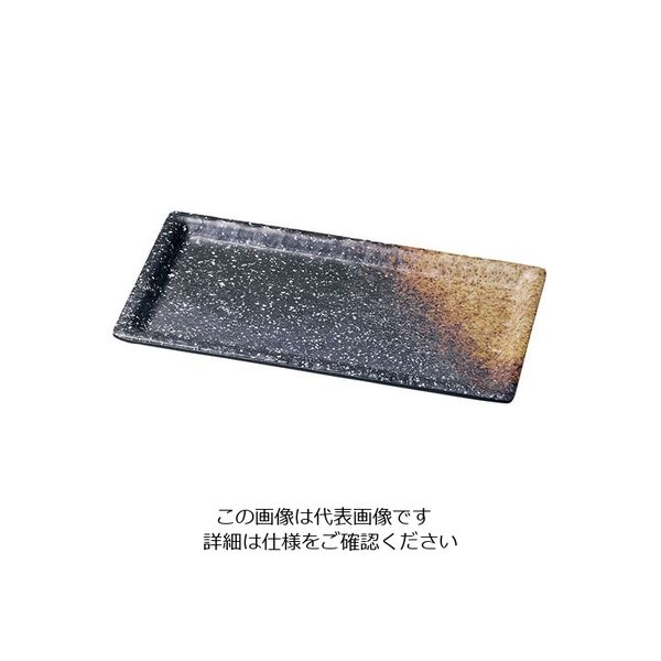 遠藤商事 メラミン 耐熱渕付長角皿 黒備前 大 63-5716-30 1個（直送品）
