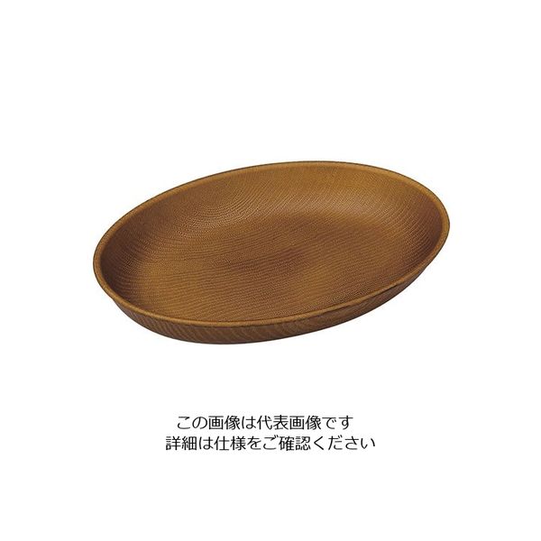 遠藤商事 WOOD オーバル 230×170 ブラウン 63-5717-65 1個（直送品）