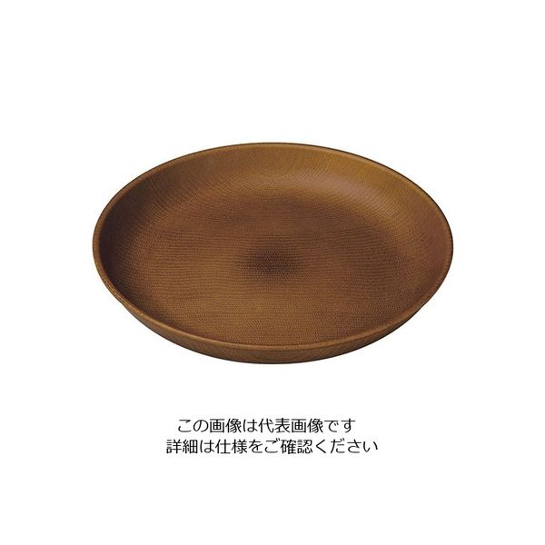 遠藤商事 WOOD ラウンドプレート 24cm ブラウン 63-5718-03 1個（直送品）