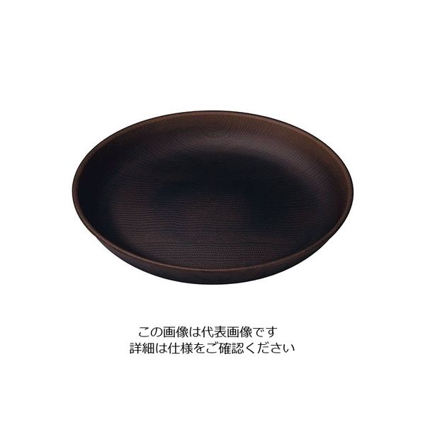 遠藤商事 WOOD ラウンドプレート 24cm ダークブラウン 63-5718-04 1個（直送品）