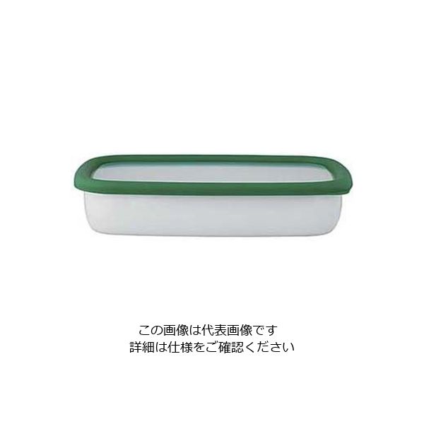 富士ホーロー コンテ ホーロー浅型角容器LL KEーLL・MG モスグリーン 63-7133-76 1個（直送品）
