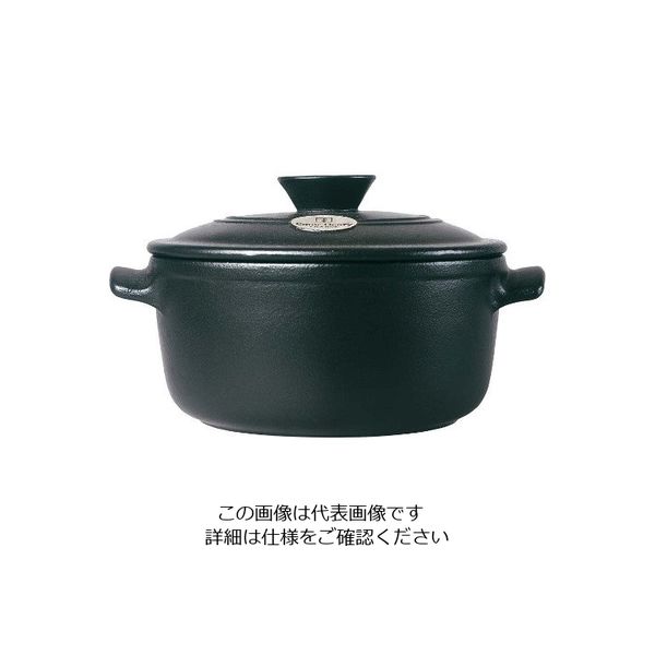 アズワン エミールアンリ ココット・ロンド 4503 10cm フラムブラック 63-7157-76 1個（直送品）
