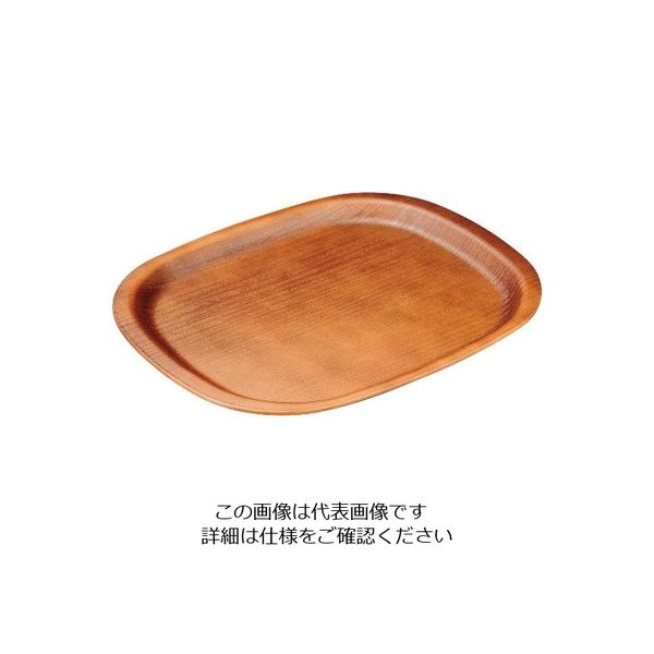 アズワン 小判木目トレー 9寸 総ブラウン 1101504 63-7173-13 1個（直送品）
