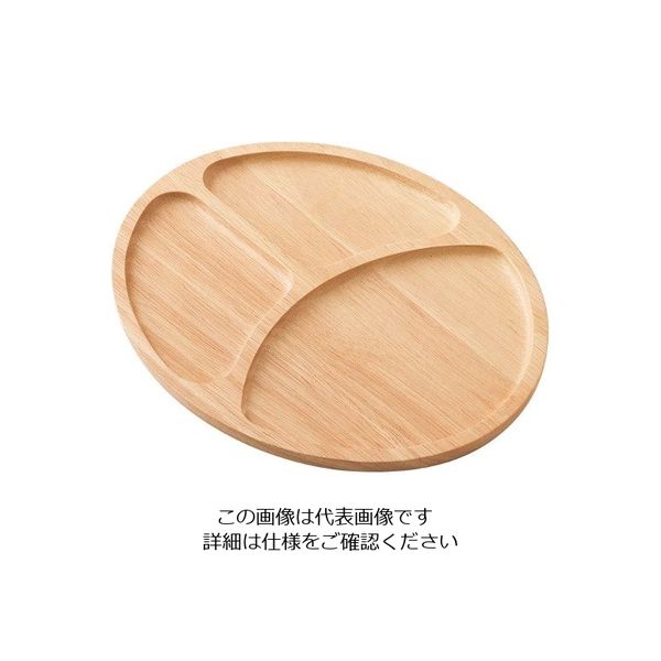 スワンソン商事 ラバーウッド スナックプレート オーバル240 ナチュラル TAー001 63-7190-02 1個（直送品）