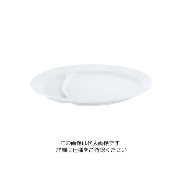 江部松商事 磁器 中華・洋食兼用食器 白仕切餃子皿 63-7195-10 1個（直送品）