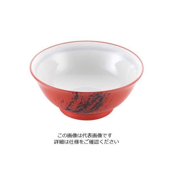 江部松商事 磁器 中華食器 赤釉筆流し 高台丼 6.5寸 63-7195-16 1個（直送品）
