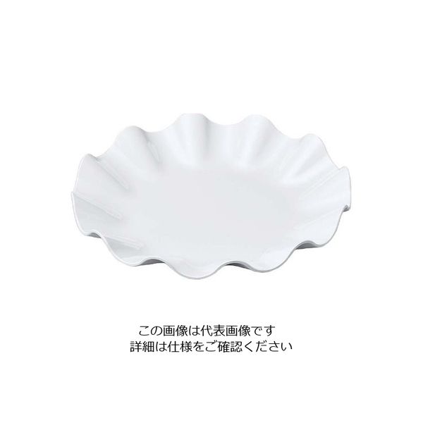 若泉漆器 ニューホワイト ウェーブ丸盛皿 30cm 63-7199-67 1個（直送品）