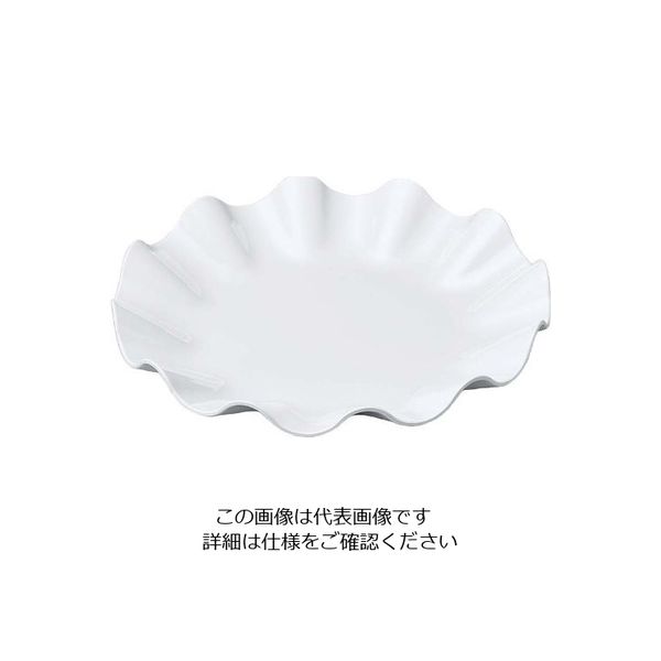 若泉漆器 ニューホワイト ウェーブ丸盛皿 40cm 63-7199-69 1個（直送品）