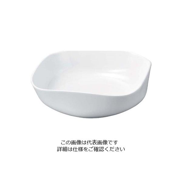 若泉漆器 ニューホワイト 渕丸角盛鉢 33cm 63-7199-96 1個（直送品）