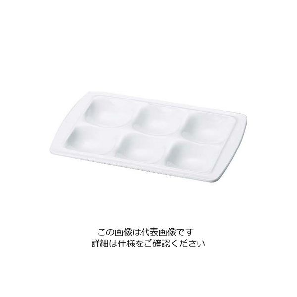 若泉漆器 ニュービュッフェプレート 6ホール 白 63-7200-40 1個（直送品）