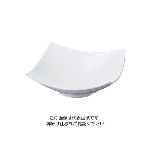 若泉漆器 ニューホワイト ロクロ目四方上り盛鉢 40cm 63-7200-18 1個（直送品）