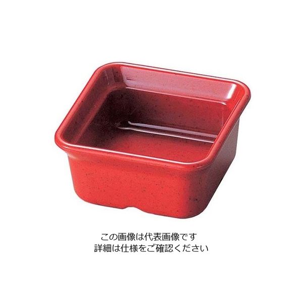 若泉漆器 バイキング角小鉢 赤 63-7200-51 1個（直送品）