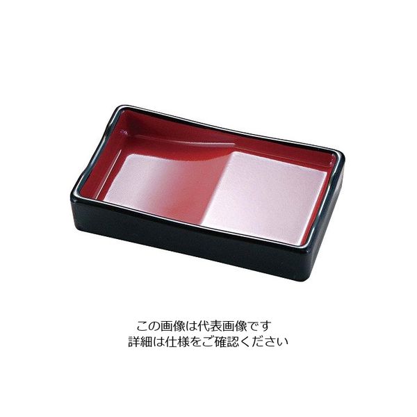 アズワン ABS 箸置付長角醤油皿 黒内朱 63-7201-01 1個（直送品）