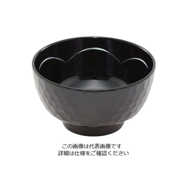 江部松商事 メラミン 亀甲汁椀 身 溜内黒 GWー361TMーB 63-7201-24 1個（直送品）