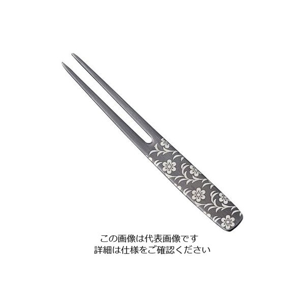トーダイ 18ー8 黒酸化発色 ピックフォーク かんざし 唐花唐草 63-7238-26 1個（直送品）