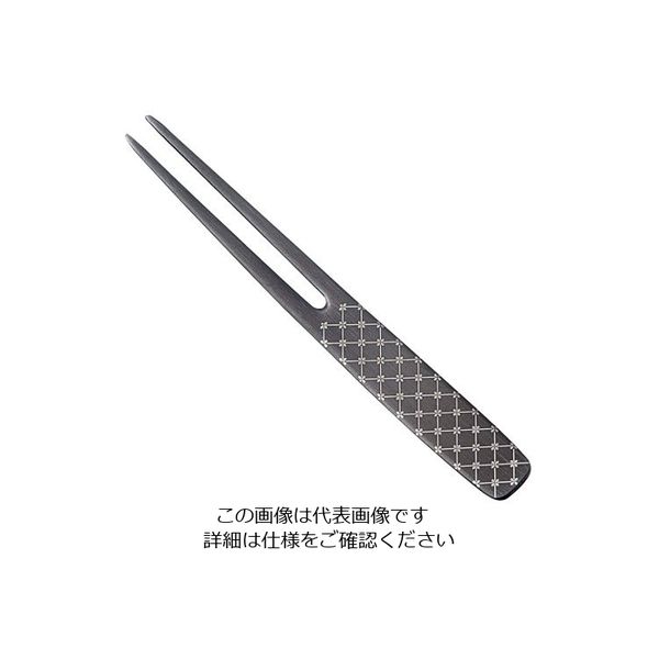 トーダイ 18ー8 黒酸化発色 ピックフォーク かんざし 花菱 63-7238-30 1個（直送品）