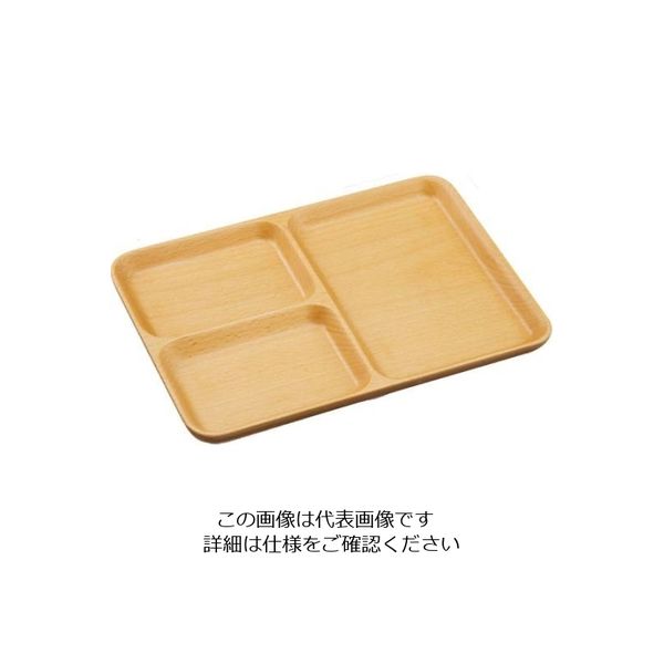 丸十 ブナ 仕切り付きプレート 26.5 V-114 1個 64-2535-78（直送品）