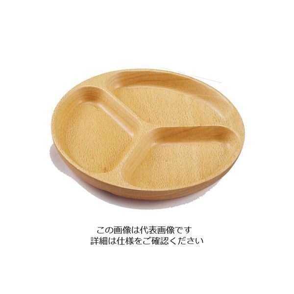 丸十 ブナ 丸プレート 3ツ仕切り 14.5 V-107 1個 64-2535-88（直送品）