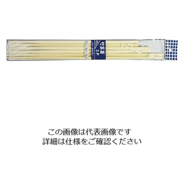 丸十 白竹菜箸　３膳組 J-017 1個 64-2538-18