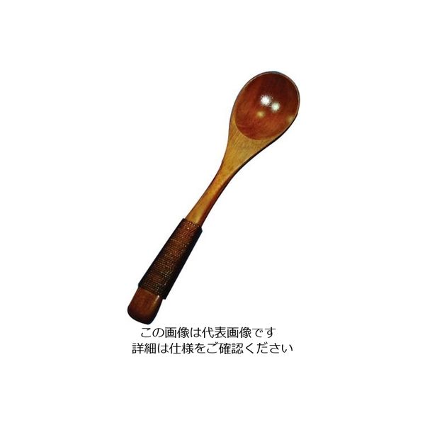 丸十 糸巻きコーヒースプーン 茶 WS-207T 1個 64-2538-57（直送品）