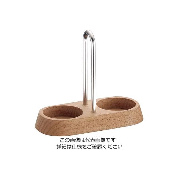 遠藤商事 TKG ガラス調味料入用ウッドスタンド アーチ型 64-4186-97 1個（直送品）