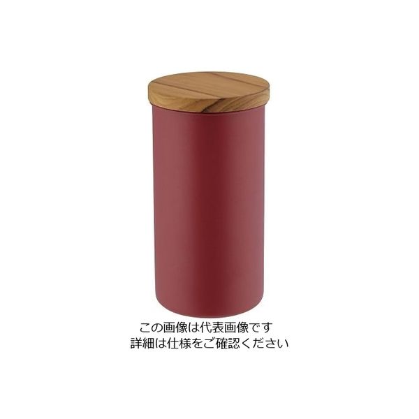 高桑金属 ステンレスコーヒーキャニスター L レッド 1個 64-4189-31（直送品）