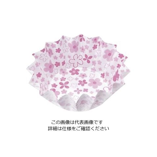 アヅミ産業 紙カップココケース ひまわり 小 小花柄 ピンク(500枚入) 64-4201-37 1枚(500枚)（直送品）