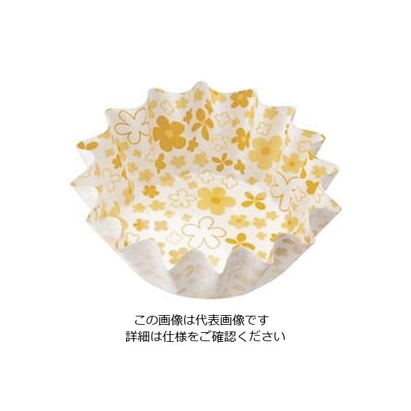 アヅミ産業 紙カップココケース ひまわり 小 小花柄 イエロー(500枚入) 64-4201-38 1枚(500枚)（直送品）