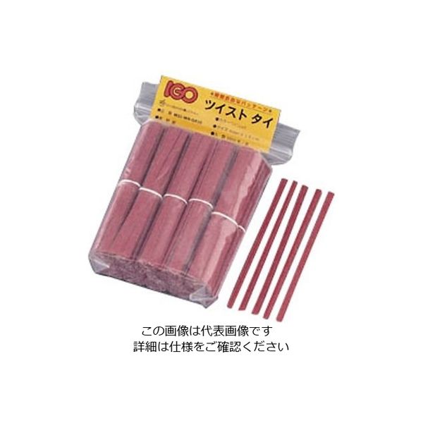 アイ・ジー・オー 紙タイ 和紙調 カット品(1000本入) 4mm×8cm ワインレッド 64-4201-56 1本(1000本)（直送品）