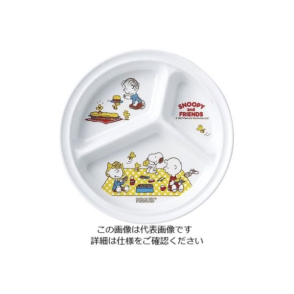 スリーライン メラミンお子様食器「スヌーピー」 丸ランチ皿 64-4205-96 1個（直送品）