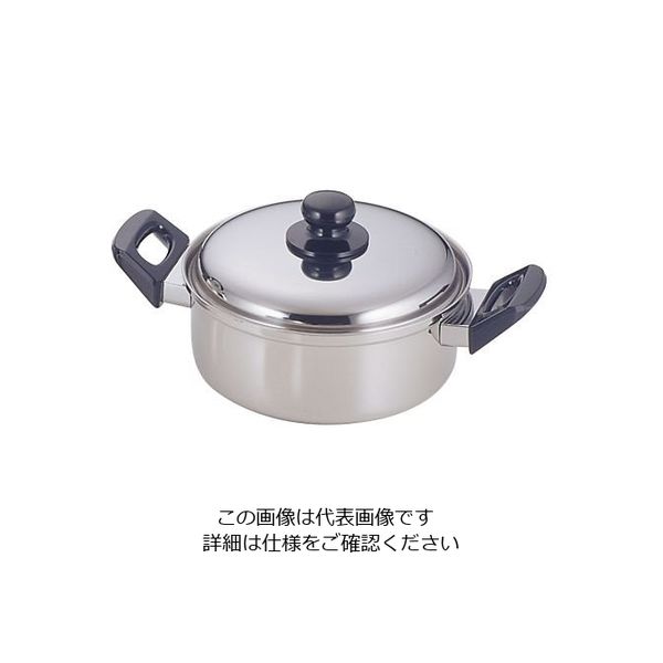 霜龍器物 電磁調理器対応鍋 ジュノー両手鍋20cm 7-8801-02 1個（直送品）
