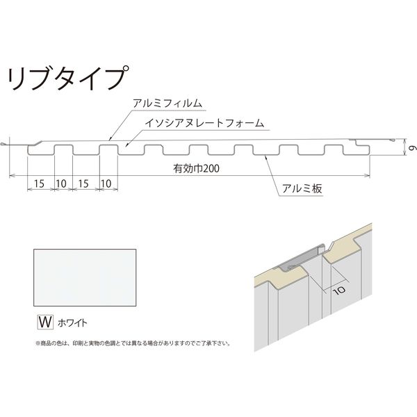 [12/20は抽選で最大全額ポイント還元] フクビ　不燃スパンドレル　 「マルチスパンMSF-200　4m」　 有効幅200mm　 フラット調