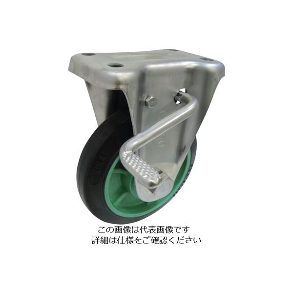 ヨドノ 樹脂製ゴム車輪ステンレス製固定車ストッパー付 150 PNAKAB150 1個 131-7177（直送品）